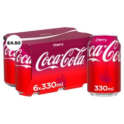 Coca Cola Cherry Cans Multi Pack 330ml X 6