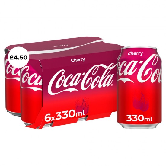 Coca Cola Cherry Cans Multi Pack 330ml X 6