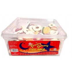 Yummy Gummy Fizzy Rings Tub 1000g