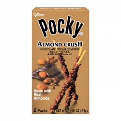 Pocky Almond Crush 1.45oz (41g) - 10CT(Chocolate Cream Covered Biscuit Sticks)