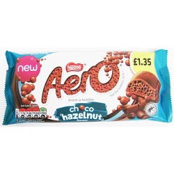 Aero Chocolate Hazelnut Sharing Blocks 90g Price Marked £1.35