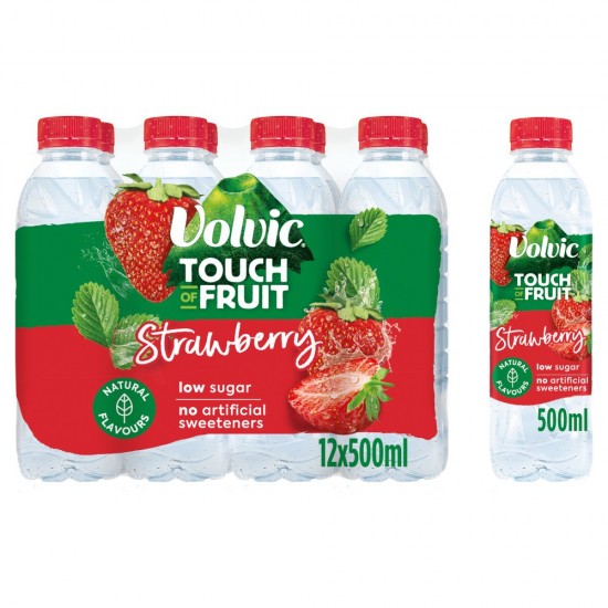 Volvic Touch Of Fruit Strawberry Flavoured Water 500ml (12 Pack)