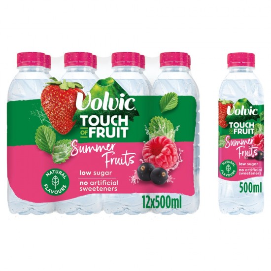 Volvic Touch Of Fruit Summer Fruit Flavoured Water 500ml (12 Pack)