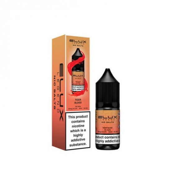 Tiger Blood Nic Salt E-Liquid by Elux Legend 10ml-10mg