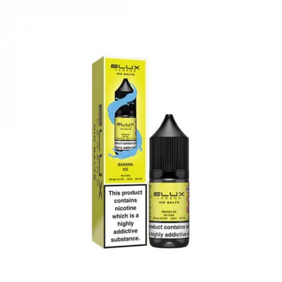 Banana Ice Nic Salt E-Liquid by Elux Legend 10ml-10mg