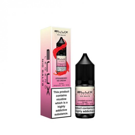 Strawberry Ice Cream Nic Salt E-Liquid by Elux Legend 10ml-10mg