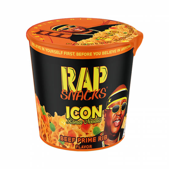 Rap Snacks Icon Ramen Noodles-Beef Prime Rib Ramen Noodles 2.25oz (64g)