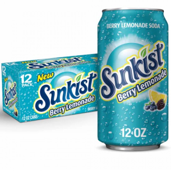 Sunkist Berry Lemonade Flavour USA Cans 355ml