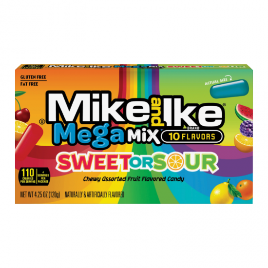 Mike & Ike Mega mix Sweet Or Sour theatre box 120g