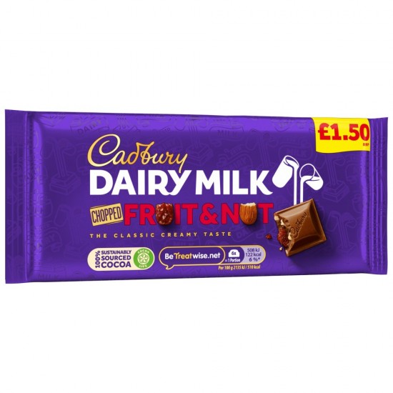 Cadbury Dairy Milk Chopped Fruit &Nut Blocks Price Mark £1.50