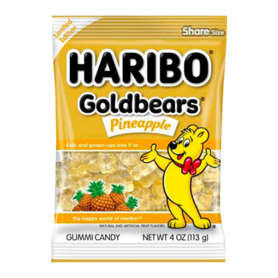 Haribo Peg Bag Gold Bears Pineapple(USA) 4oz 