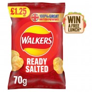 Walkers Ready Salted Crisps £1.25 RRP PMP 70g