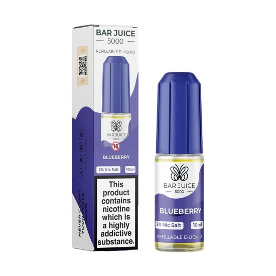 Blueberry Nic Salt E-Liquid by Bar Juice 5000 Salts 10ml-20mg