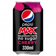 Pepsi Max Cherry No Sugar Cola Can 330ml GB