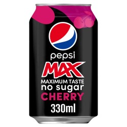 Pepsi Max Cherry No Sugar Cola Can 330ml GB