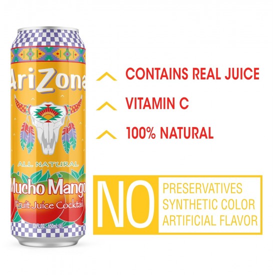 Arizona Mucho Mango Fruit Juice Cocktail Cans 650ml