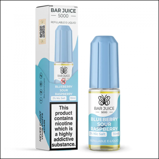 Blueberry Sour Raspberry Nic Salt E-Liquid by Bar Juice 5000 Salts 10ml-20mg