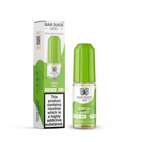 Fresh Mint Nic Salt E-Liquid by Bar Juice 5000 Salts 10ml-10mg