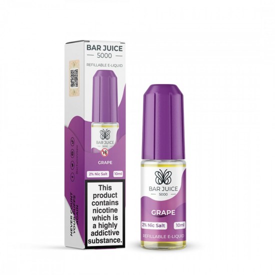 Grape Nic Salt E-Liquid by Bar Juice 5000 Salts 10ml-10mg