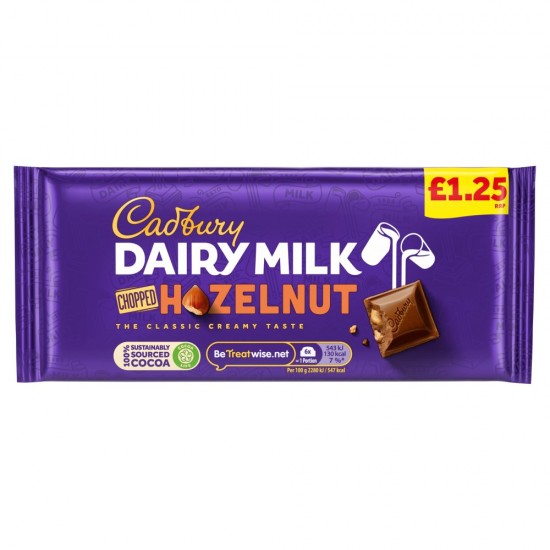 Cadbury Dairy Milk Chopped Hazelnut 95g....18AUG23...