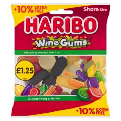 Haribo Winegum Bag 154g Price Mark £1.25