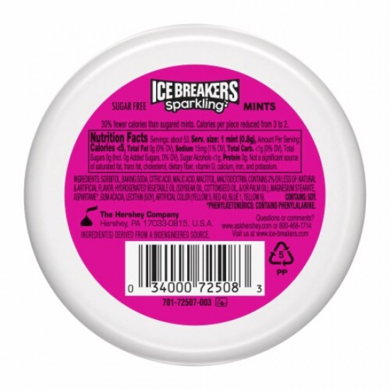 Ice Breakers Mint Sparkling Raspberry Lemon Seltzer 1.5oz (43g) - 8CT