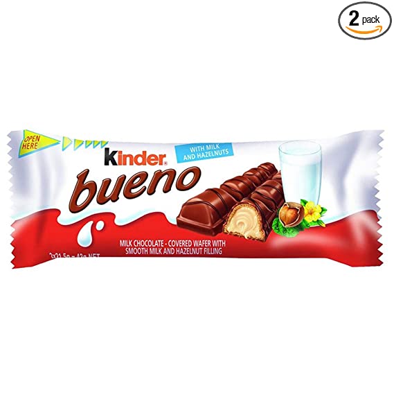 24 2pack Kinder Bueno WHITE Chocolate with Hazelnut filling Bars