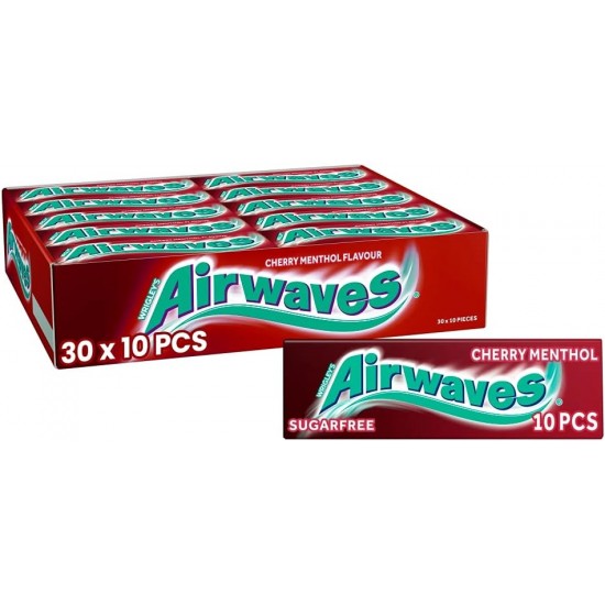 Airwaves Cherry Menthol Flavour Sugarfree Chewing Gum 10 Pieces 14g