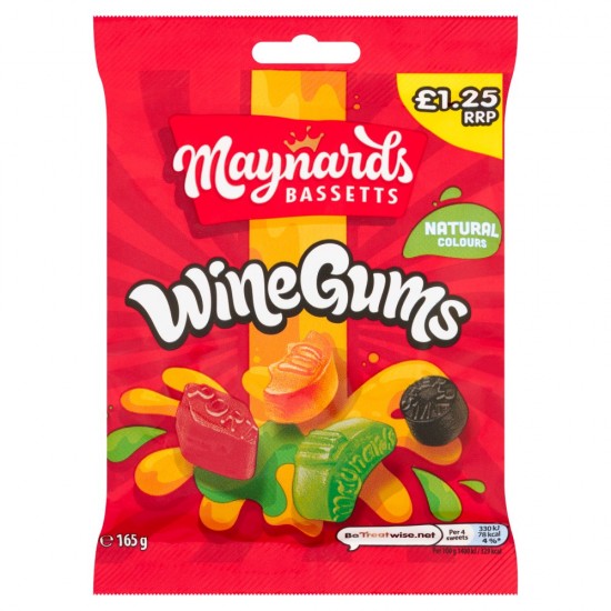 Maynards Wine Gums 130g Price Marked £1.25 x 12