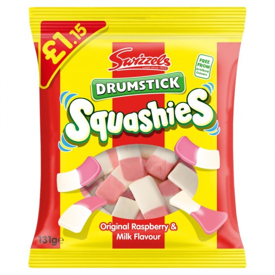 Swizzels Squashies Original Raspberry & Milk Flavour  131gm 