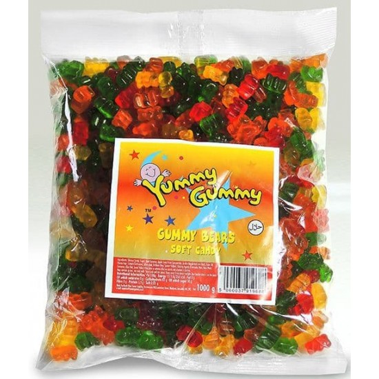 Yummy Gummy Jelly Bears 1Kg Bag