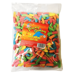 Yummy Gummy Sour Worms 1Kg Bag