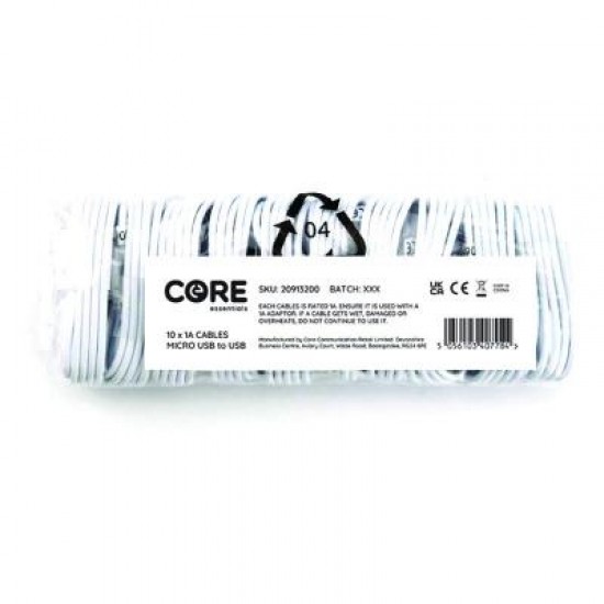 core 10 pack micro USB cable 1m 1aq