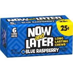 Now & Later 6 Piece CHEWY Blue Raspberry Candy 0.93oz (26g)