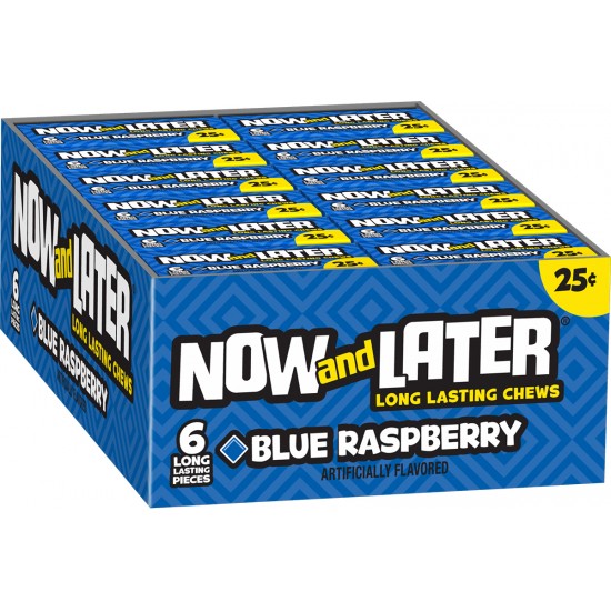 Now & Later 6 Piece CHEWY Blue Raspberry Candy 0.93oz (26g)