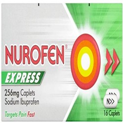 Nurofen Express 256mg Pain Relief 16 Caplets x 6