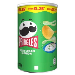 Pringles Sour & Onion  70g  Price Marked £1.25 x 12