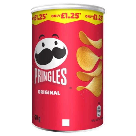 Pringles Original 70g  Price Marked £1.25 x 12