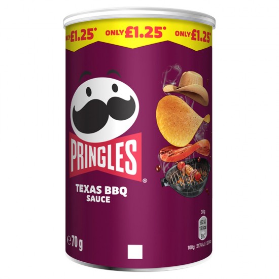 Pringles Texas BBQ Sauce 70g Price Marked £1.25 x 12