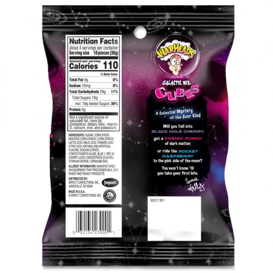 Warheads Galactic Peg Bag 4.5oz