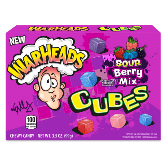 Warheads Sour Berry mix cubes  theatre box 12x99g